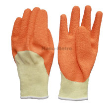 NMSAFETY 10 calibre fil jaune manteau orange gants de travail de construction en latex